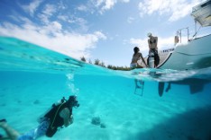 Diving in the seas of the islands of Tahiti