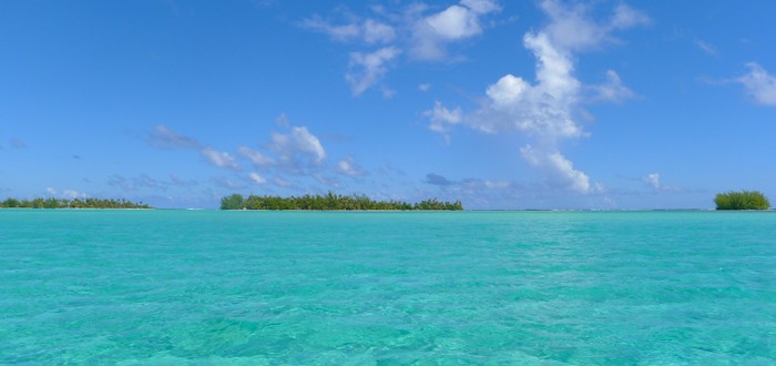 the lagoon of Taha'a viewed from Vaitoare