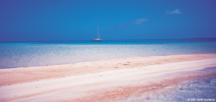 Pink sand beach on Rangiroa